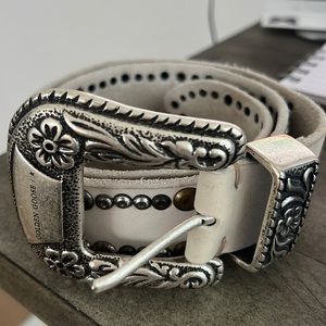 Golden Goose studded leather belt - off white